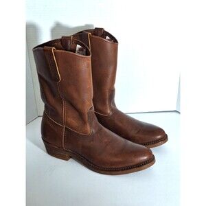 Vintage USA Union Made Red Wing Pecos Leather Work Boots 1155 Men Size 10.5B